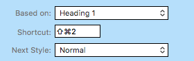 Assigning a Menu Key shortcut in the Style Sheet view.png