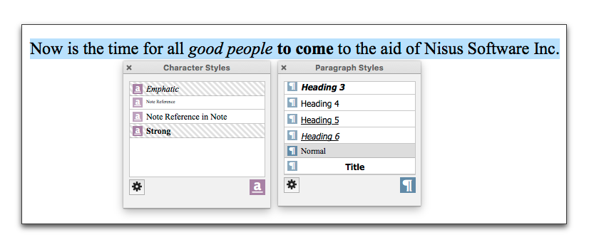 The Character Styles and Paragraph Styles palettes showing both mixed selection (Character Styles) and not (Paragraph Styles).png
