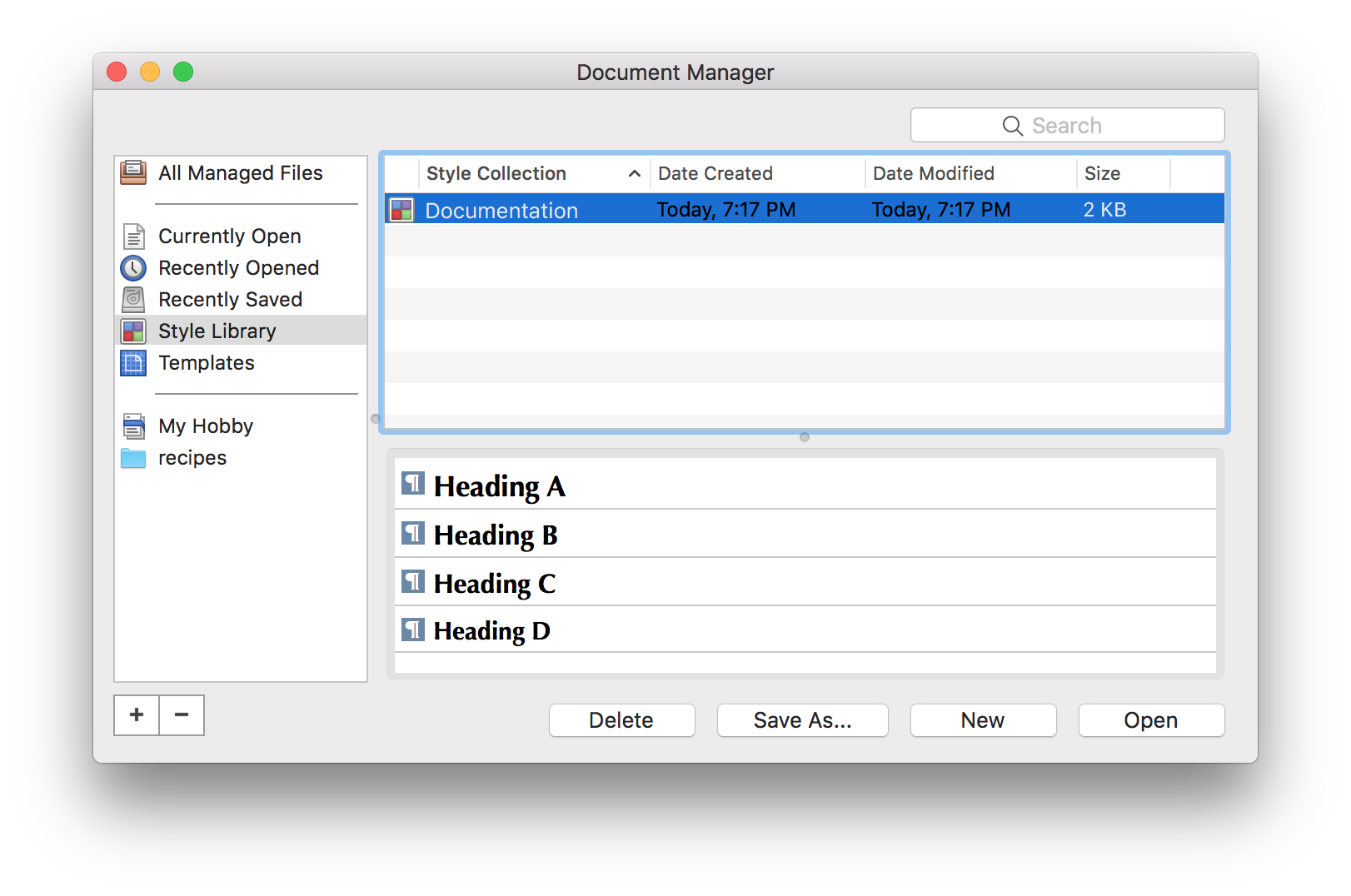 The Document Manager with a Style Collection and its associated styles.png