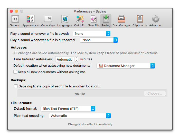 The Saving section of the Preferences dialog.png