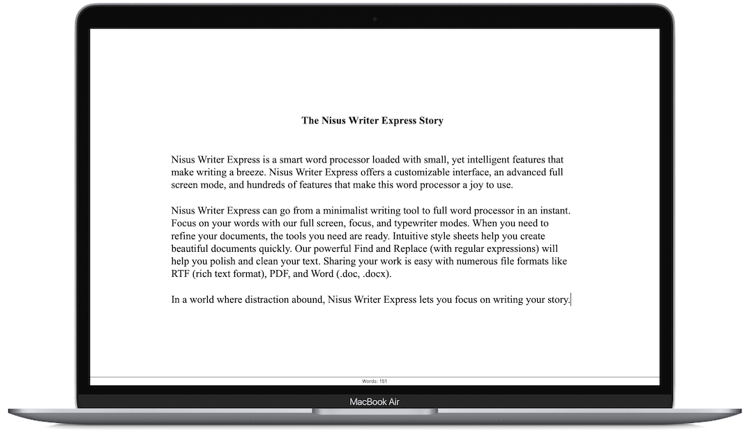 MacBook Air with Nisus Writer Express