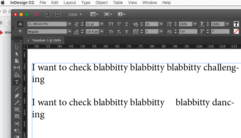 InDesign correct hyphenation of challenging and dancing.png