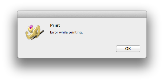 error while printing