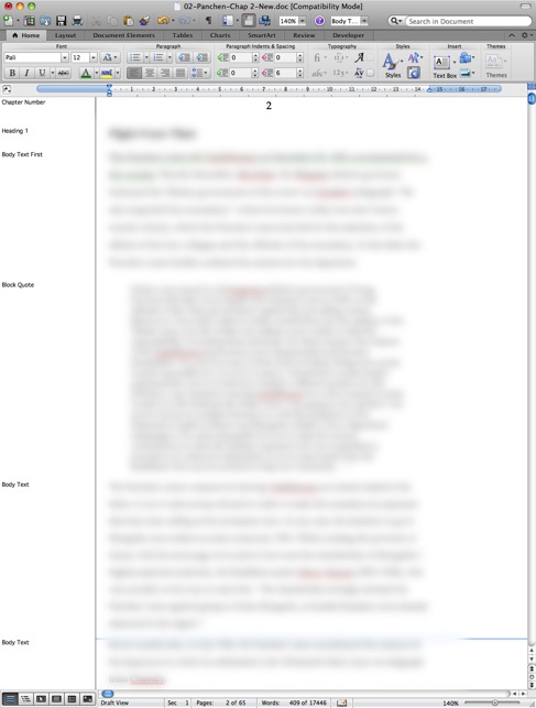 Style area in Word, on left. Note how you can see the names of all the styles