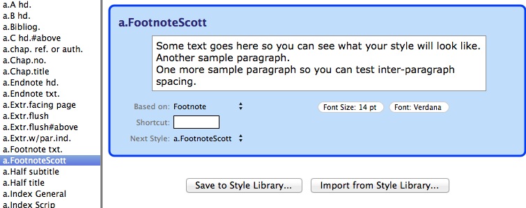 Screen shot of footnote style brought over from the Word doc. Initials need to be added to every new footnote text.