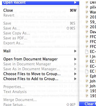 File - Open Recent