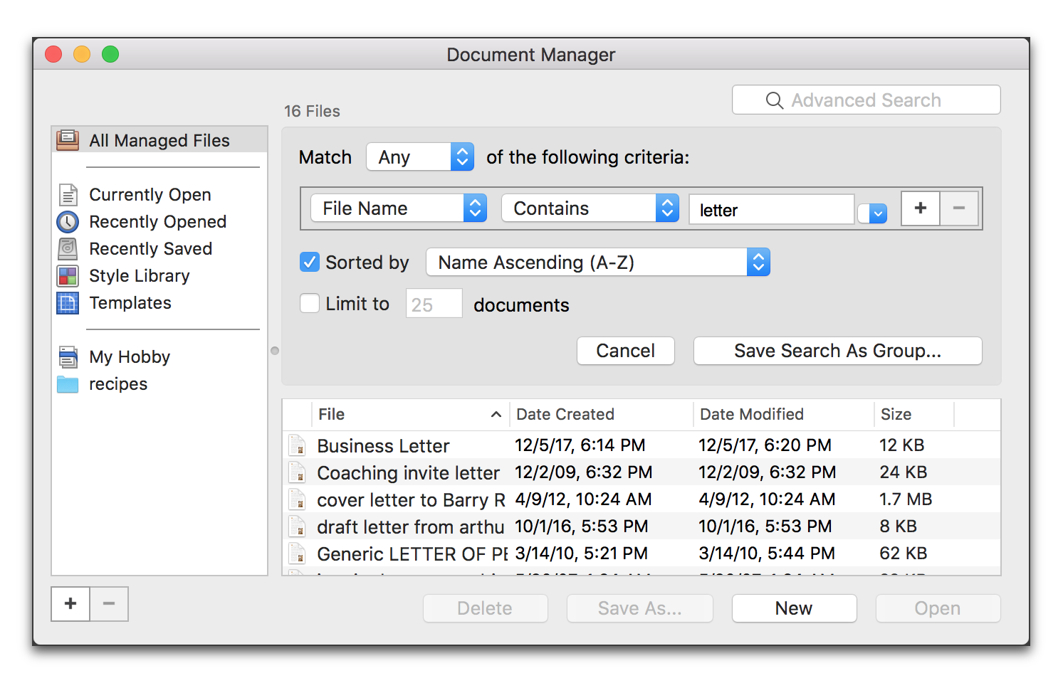 Adding a filter group using a file name criterion to the Document Manager.png