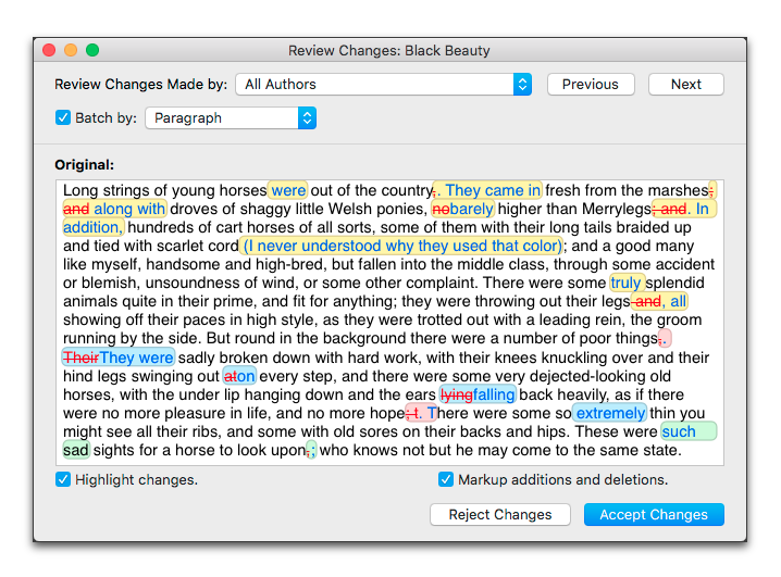 Both Highlight changes and Markup additions and deletions checked.png