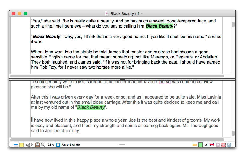 First and last mentions of Black Beauty in the novel by Anna Sewell.png
