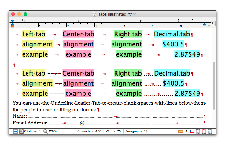 Tab stop justification (with show invisibles turned on; with and without leader).png