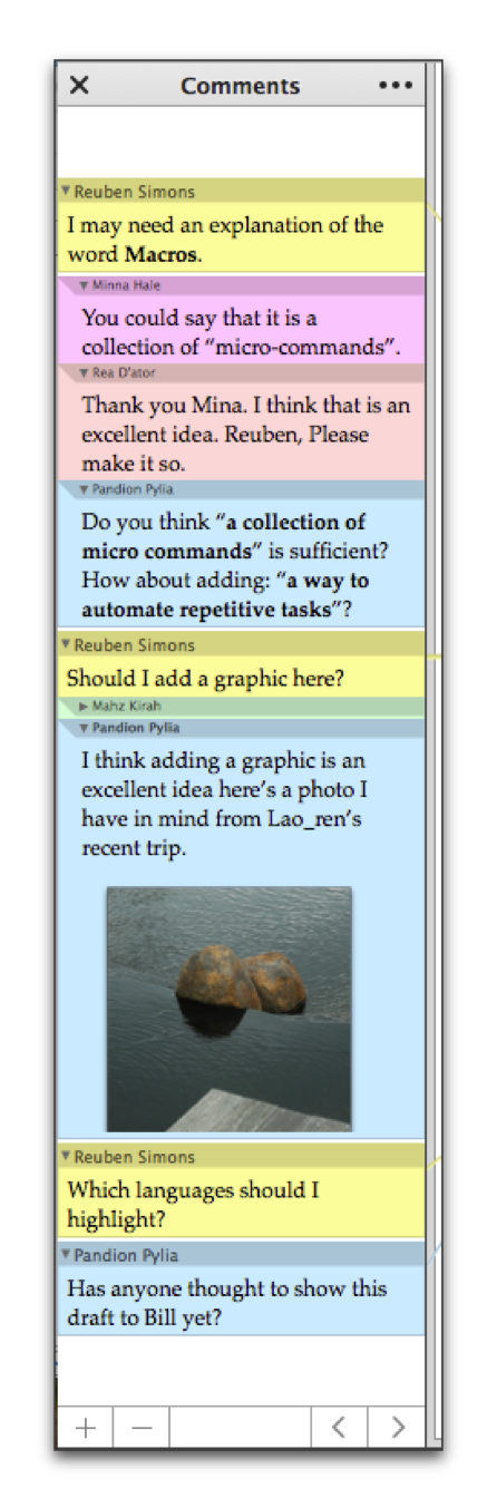 The Comments sidebar displaying a couple of  threaded conversations.png