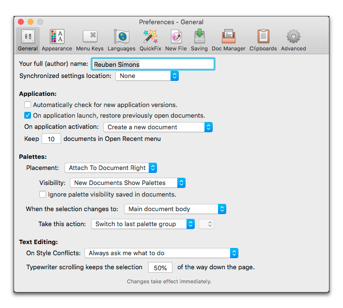 The General section of the Preferences dialog.png