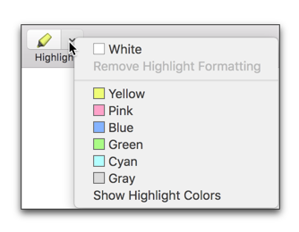 The Highlight button and its menu.png