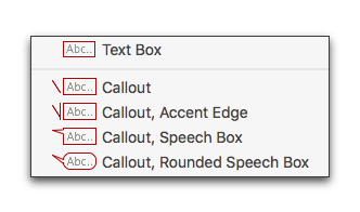 The Text Box menu as it appears from the Text Box button on the Shapes palette.png