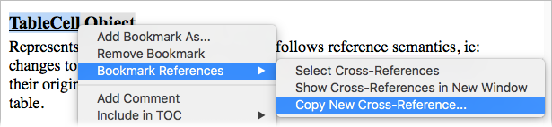 Copy to Create a Cross-Reference