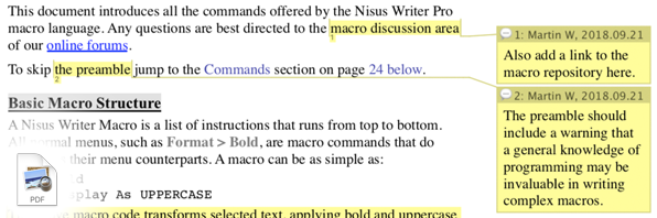Include Comments in Printouts and PDFs