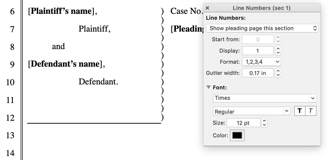 Line Numbers