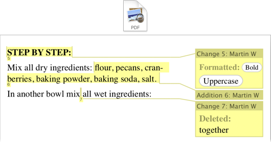 Include Changes in Printouts and PDFs