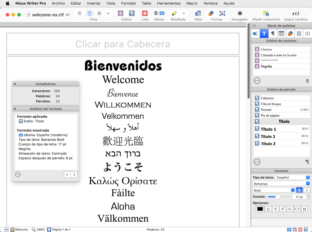 MacBook with Nisus Writer Pro